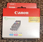 GENUINE CANON CLI 526 MULTIPACK CMY ink cartridges iP4850 iX6550 MG5150 MG6150