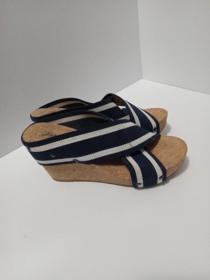 SANDALIA LUCKY BRAND MAXYNE CUÑA CORCHO ELÁSTICO Azul Foto 3 de 4