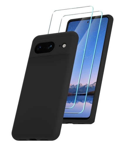Coque Silicone Noir + 2 Verres Trempes Pour Google Pixel 8 Little Boutik© - Photo 1 sur 4