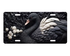 Black Swan Aluminum Front License Plate Car Accessory Vanity Plate