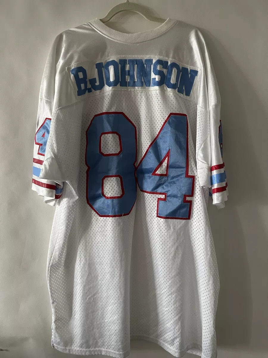 VINTAGE HOUSTON OILERS BILLY WHITE SHOES JOHNSON MITCHELL & NESS FOOTBALL  JERSEY