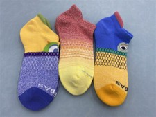 Bombas Women's All-Purpose 3 Pairs Multicolor Ankle Sock Size M 8-10.5