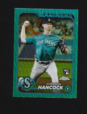 2024 Topps Chrome Emerson Hancock RC #245 Aqua Refractor 47/199 Mariners