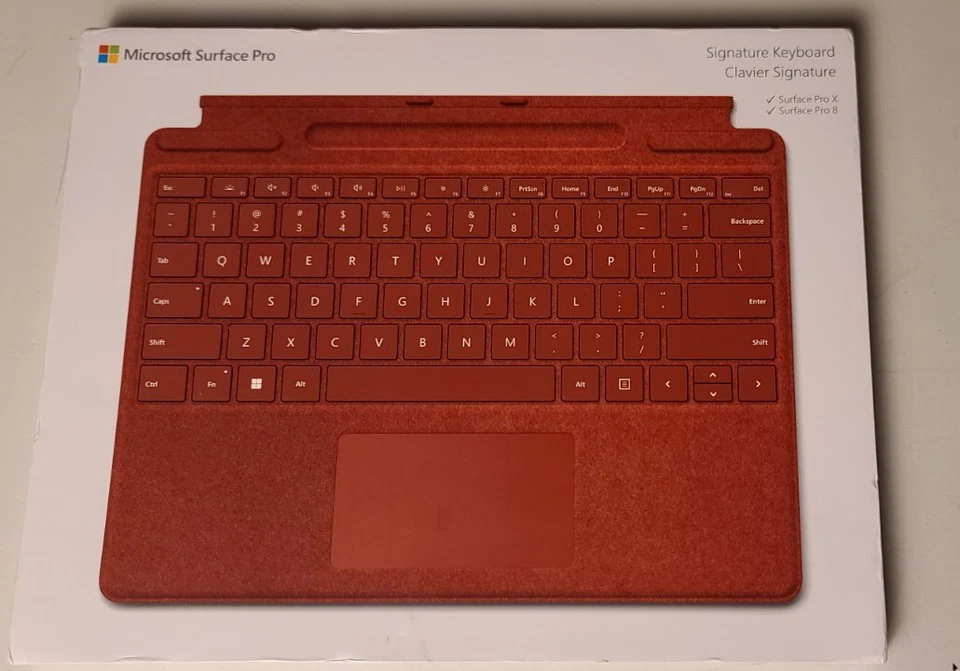 Poppy Red - Surface Pro 11,10,9,8,X - Type Cover Keyboard Signature Alcantara - Image 2 of 3