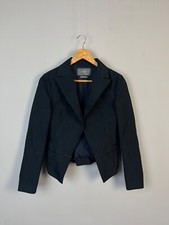 Alexander McQueen Luxury Navy Blue Nylon Blazer Jacket Made in Italy Size 40