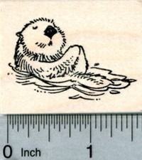 Sea Otter Rubber Stamp, Sleeping E31820 WM