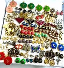 Wholesale lot of 146 colored charms zipper pull Pendants