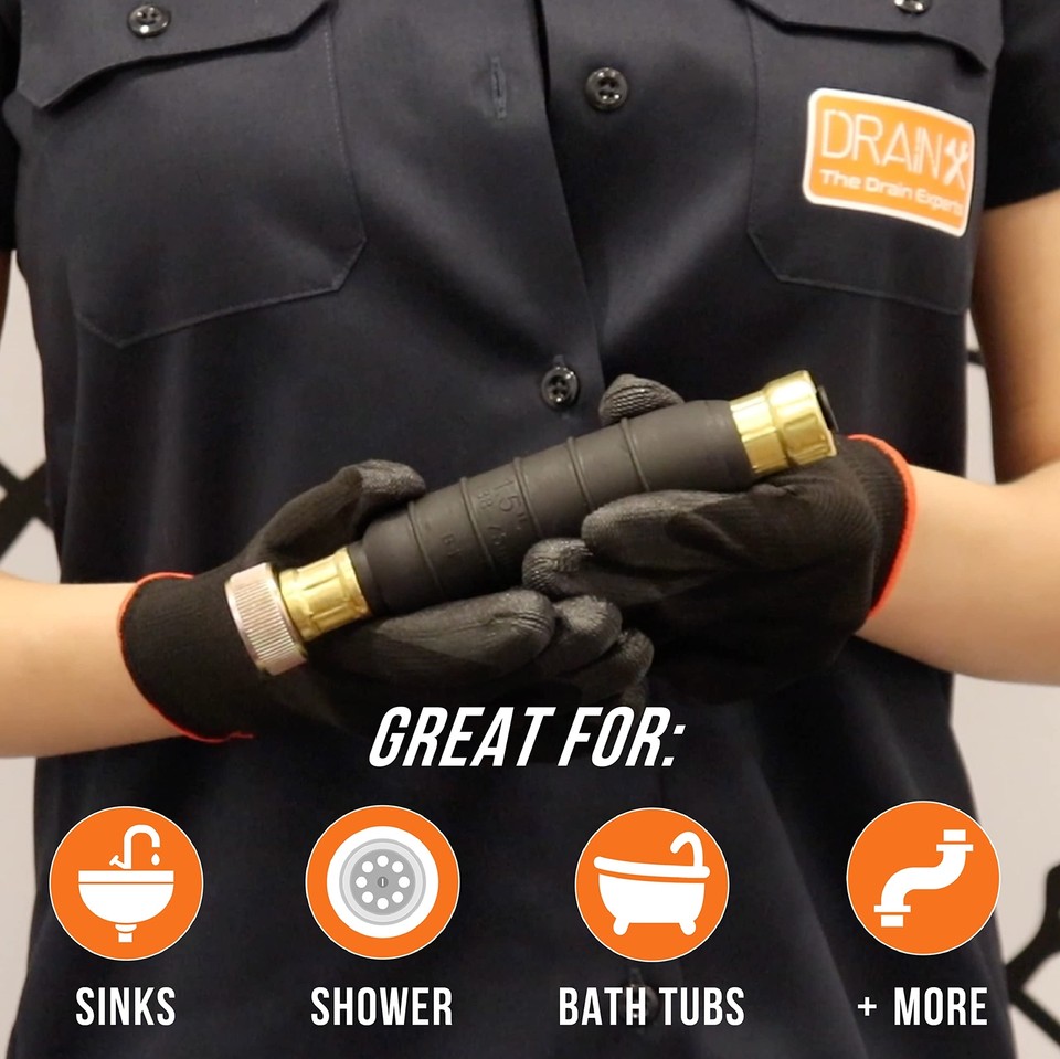 Hydro Pressure Drain Cleaning Bladder Pro Fits 1" to 6" Drain Pipes