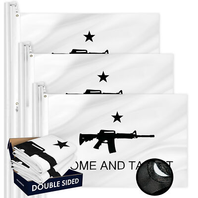 NEW G128 Come and Take It (Rifle) Flag 3-Pack 3x5 FT, Double Sided Emb Polyester