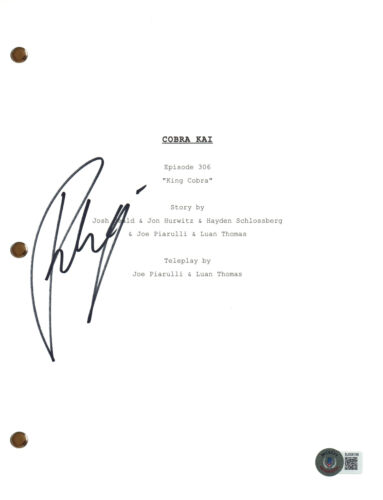 Lista Peytona podpisany autograf Cobra Kai King Cobra Epizod 306 Skrypt Beckett COA - Zdjęcie 1 z 1
