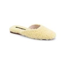 Dolce Vita Slides 10 Saydee Slip On Limon Yellow Square Toe Fluffy Sherpa Soft