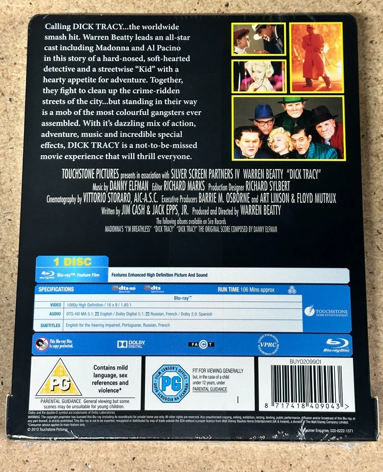Steelbook Blu-ray Dick Tracy - Exclusivo de Zavvi Nuevo Precintado Foto 2 de 3