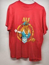 Vintage ALF T SHIRT RED Large L 1987 MELMAC ACADEMY