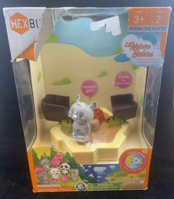 HEXBUG Lil' Nature Babies Savanna Plains,Black Rhino Nests With Other Sets
