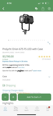 Prolycht Orion 675 FS with rolling case (LOCAL PICK UP ONLY) DISCOUNTED