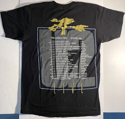U2 T-shirt - Joshua Tree 1987 Europe - Black Small Cotton