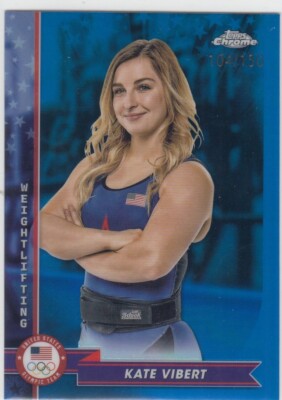 2024 Kate Vibert Topps Chrome Olympics BLUE REFRACTOR /150 - #58 Weightlifting