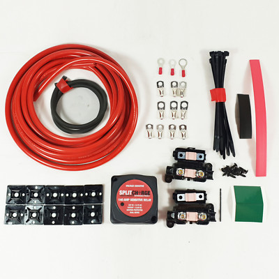 8 mtr Split Charge Kit 12V 140Amp Voltage Sense Relais 110amp Kabel T4 T5