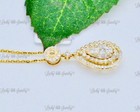 14k Yellow gold Natural Diamond pendant 0.51 ct  Pear cluster — photo 4