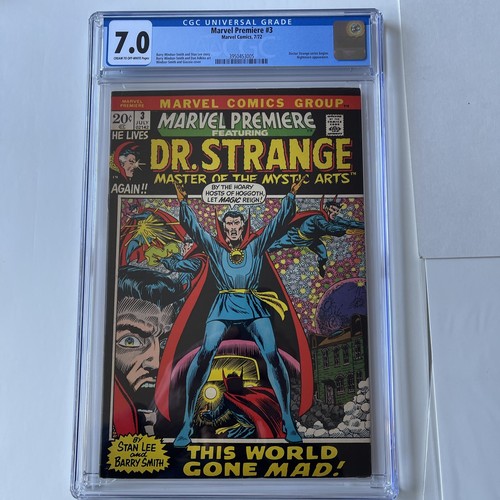 Marvel Premiere #3 Marvel Comics 7/72 CGC 7.0 Cream To Off-white Page Dr Strange