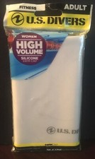 U.S. Divers Adult Women High Volume Silicone Swim Cap White NEW 