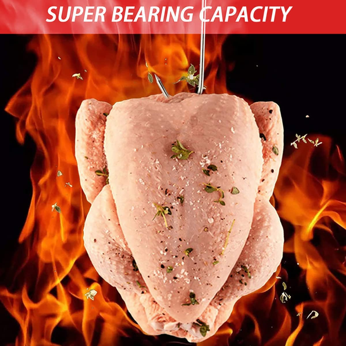 Smoker Meat Hooks 8'', Heavy Duty Hook, Stainless Steel Butcher SHooks