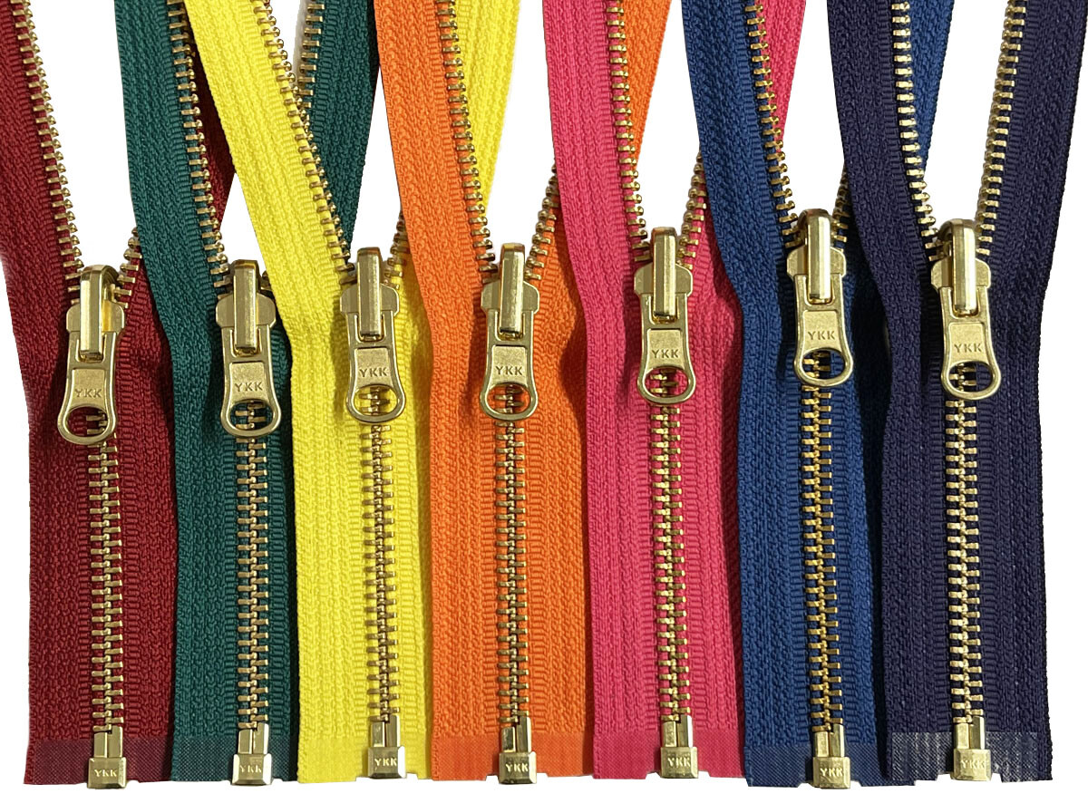 ykkapp YKK #5 Medium Weight Brass Zipper Reversible Inside/Outside