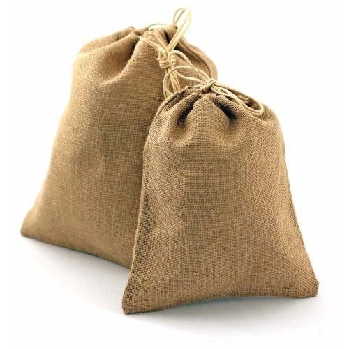 Bolsas de regalo de yute de arpillera natural con cordones, paquete de 12 - elige color/tamaño Foto 2 de 3