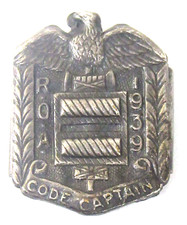 rare 1939 ORPHAN ANNIE CODE CAPTAIN secret compartment pin badge Radio Premium 
