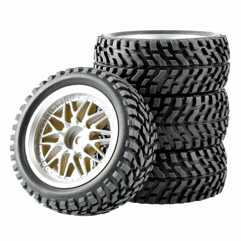 Wheels And Rubber Tires Set 12mm Hex Fits For Hsp 1/16 1/18 Latrax Teton
