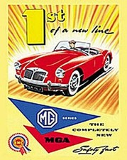 MGA MG '1st of a new line' fridge magnet 80mm x 60mm CLEARANCE PRICE