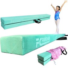 8FT Folding Balance Beam -Gymnastics Floor Beam -Gymnastics Equipment for Kid...