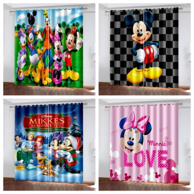 Modern Blickdicht Vorhänge Kinder Mickey Mouse Gardine Ösen Verdunklung Vorhang
