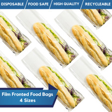 Clear Film Fronted Paper Bags Cellophane Bakery Bags Sandwich Pastries Bags