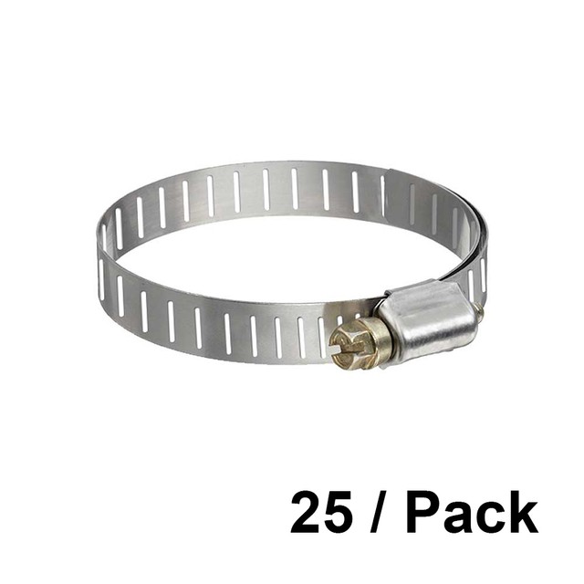 25 Pcs 1/4" to 5/8" Adjustable Stainless Steel Metal Band Radiator Hose