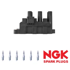 Ignition Coil & 6 NGK Iridium Spark Plug for 2001-2004 Ford Ranger 3.0L V6
