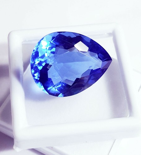 Transparent Blue Topaz Pear Shape 40 To 50 Ct Certified Loose Gemstone P502 - Picture 8 of 11