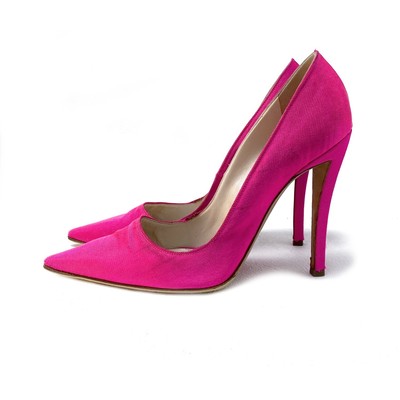 Christian Dior by Raf Simons Neon Pink Cloth Pumps Size US: 9,5 / EUR: 39,5