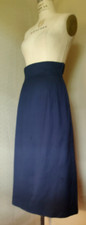 Vtg 1950's WOMEN's, HIGH WAISTED SKIRT by PETTI, Fine Cotton Twill, BLUE, sz 14