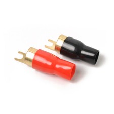 1 Pair Crimp Barrier Spades for Speaker Wire Cable Terminal Plug - 0GA