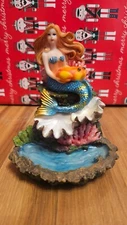 Mermaid Resin Back Flow Incense Burner Holder 6.5" Previously Owned