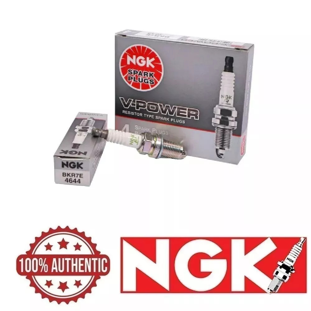 NGK BKR7E V-POWER Spark Plugs 4644 Set of 4