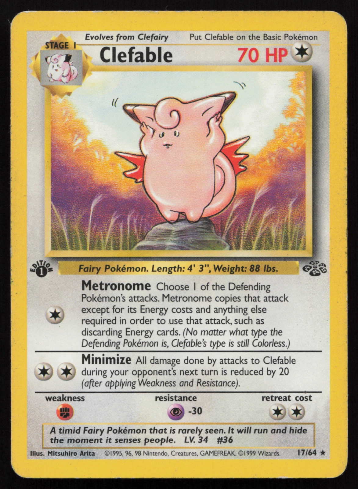 MP Clefable 17/64 Jungle 1st Edition
