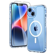 TAURI 3 in 1 Magnetic for iPhone 14 Case 14, A-Magnetic Clear