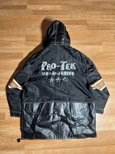 Pro-Tek Urban Active Men's Vintage Motorcycle Jacket Coat Leather Satin Black XL