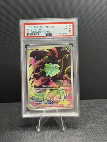 Pokemon Mega Evolution Bulbasaur Illustration Rare 133/132 PSA 10