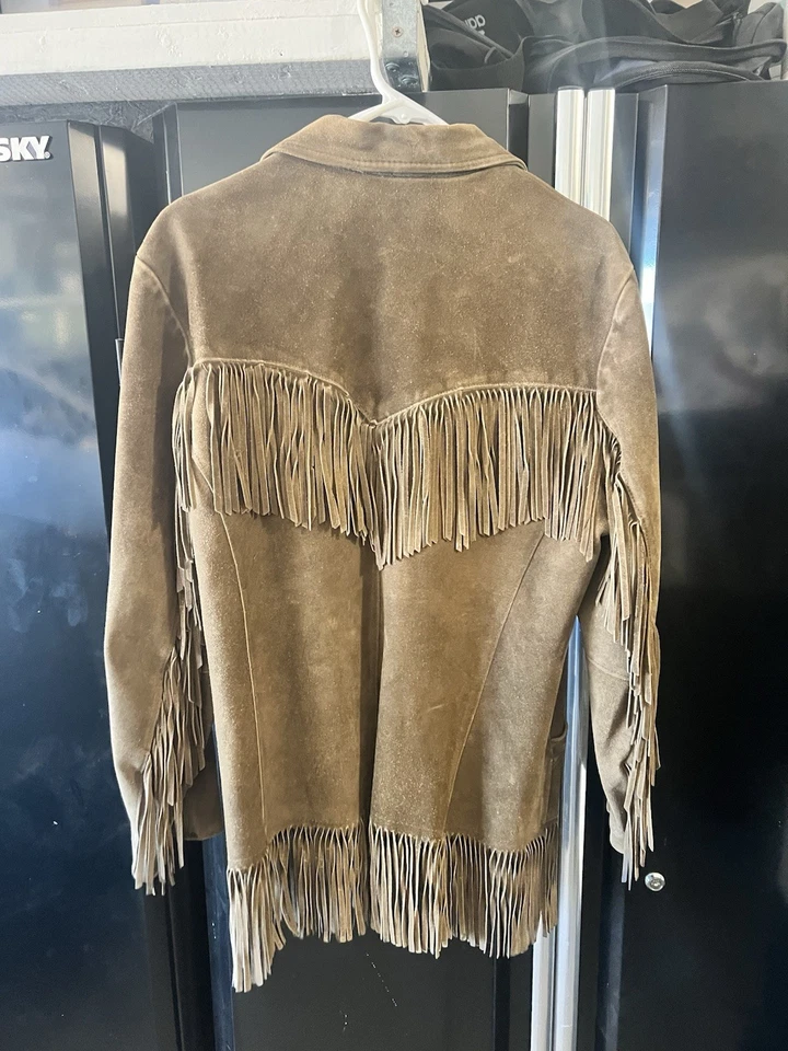 Pioneer Wear Leather Jacket Fringe Suede Coat Western Hippy Vtg 60s 70s Women’s - Image 2 of 4