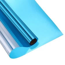 Window Privacy Film One Way Heat Blocking Static Cling Light Blue 17.7x118.1"