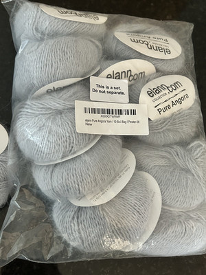 Pure Angora Yarn Lot 11 Made in Italy Beluga Gray Elann