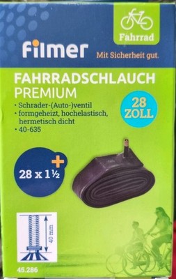 Filmer Fahrradschlauch 28x1,5 Zoll Schraderventil Autoventil AV Fahrrad Schlauch